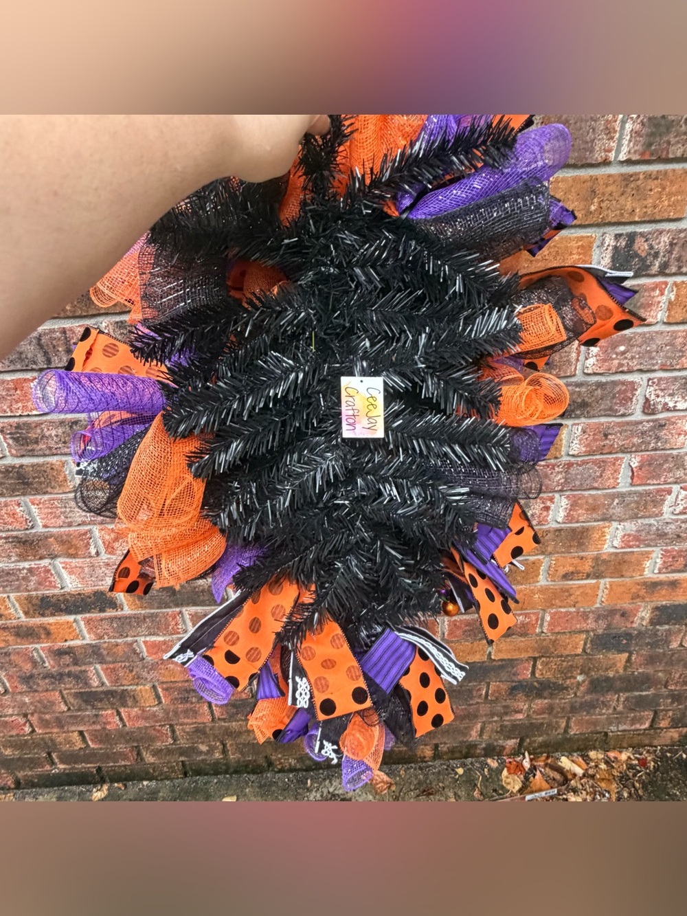 🚫SOLD🚫 👻 Boo-tiful Tear-Drop Swag Wreath - Picture 12 of 14